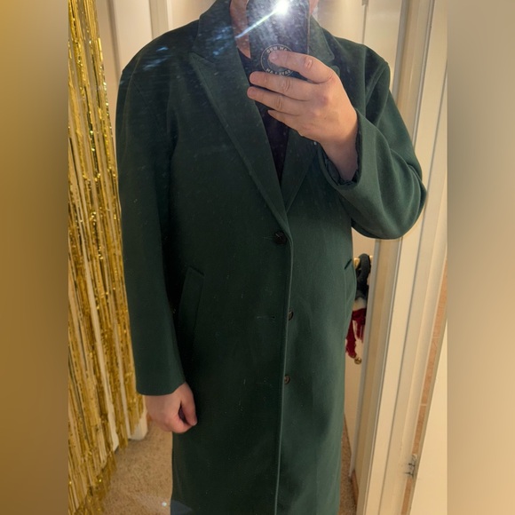 Mens 46R bottle green wooly peak collar overcoat - Picture 5 of 5